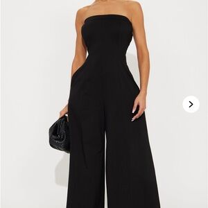Elegant Black Strapless Jumpsuit